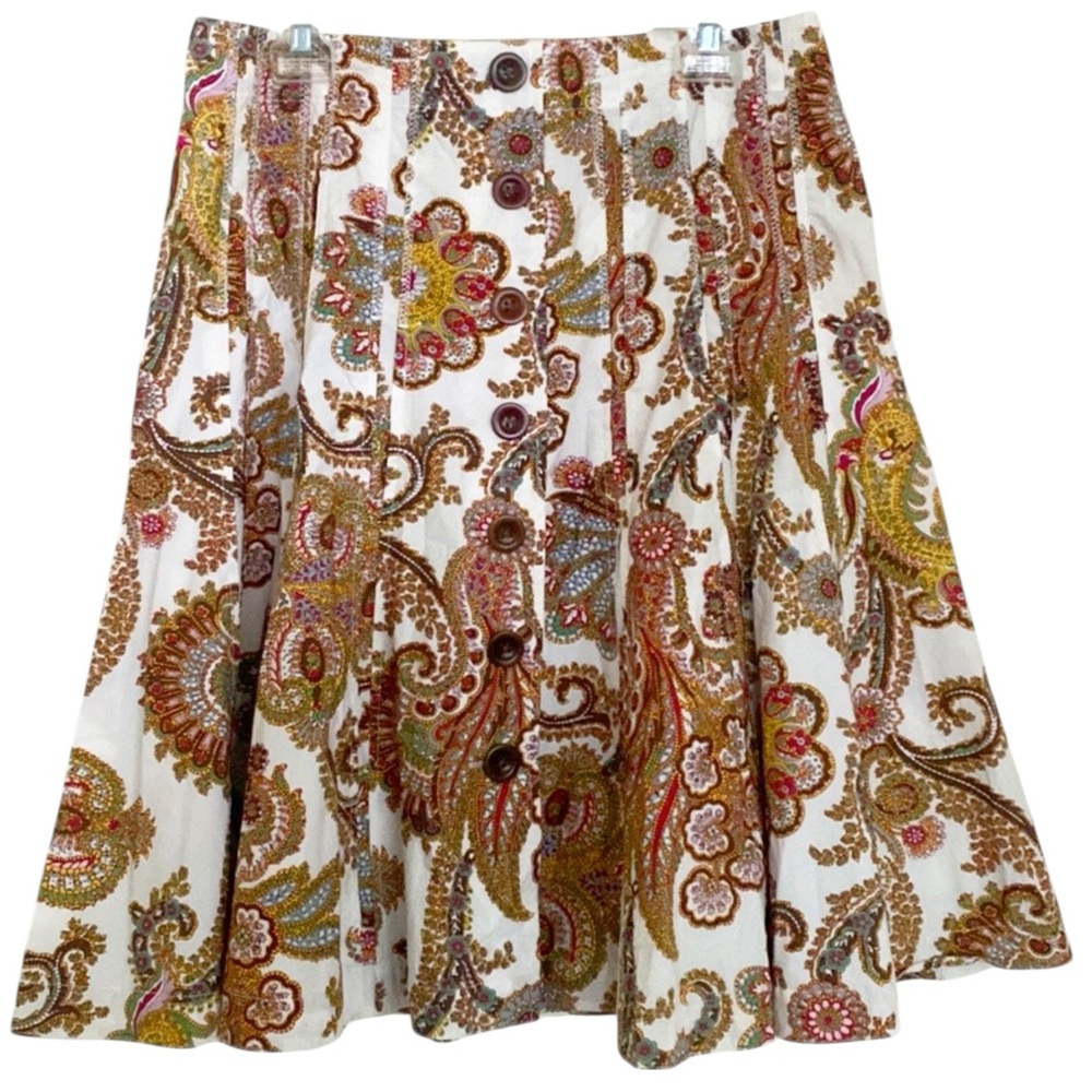 CABI VINTAGE MULTI‎ COLOR PAISLEY PANELED FULL SKIRT. SIZE 2 Boho,Y2K,retro